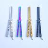 Metal Foldable Bladeless Butterfly Knife Comb Professional Tool for Hairdressing Salon Practice Training