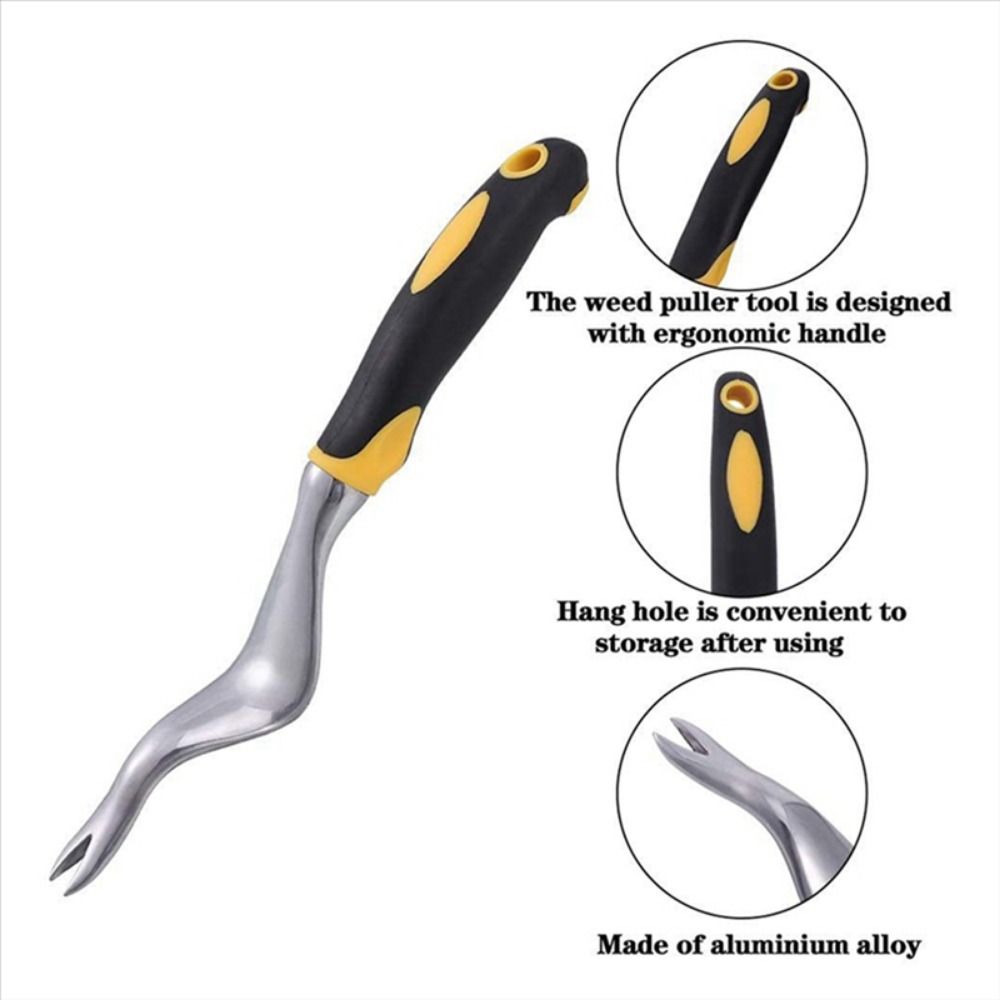 Two-Pronged Fork Root Extractor Sturdy Weeder Puller Tool Portable Hand Weeder Tool Lawn
