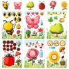 6 Photos/package of Insects and Animals Cartoon Face-changing Stickers for Children Handmade Enlightenment Parent-child