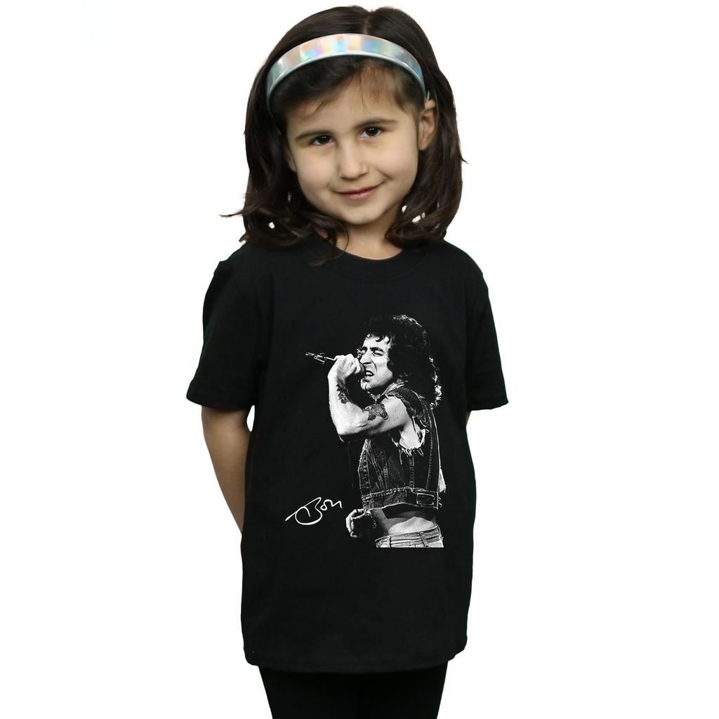 Bon Scott Girls Signed Photo Cotton T-Shirt