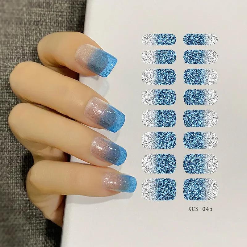 53 Colors Nail Polish Stickers Pure Strips Waterproof Adhesive Nail Full Sticker Environmental Protection DIY Nai Stickers