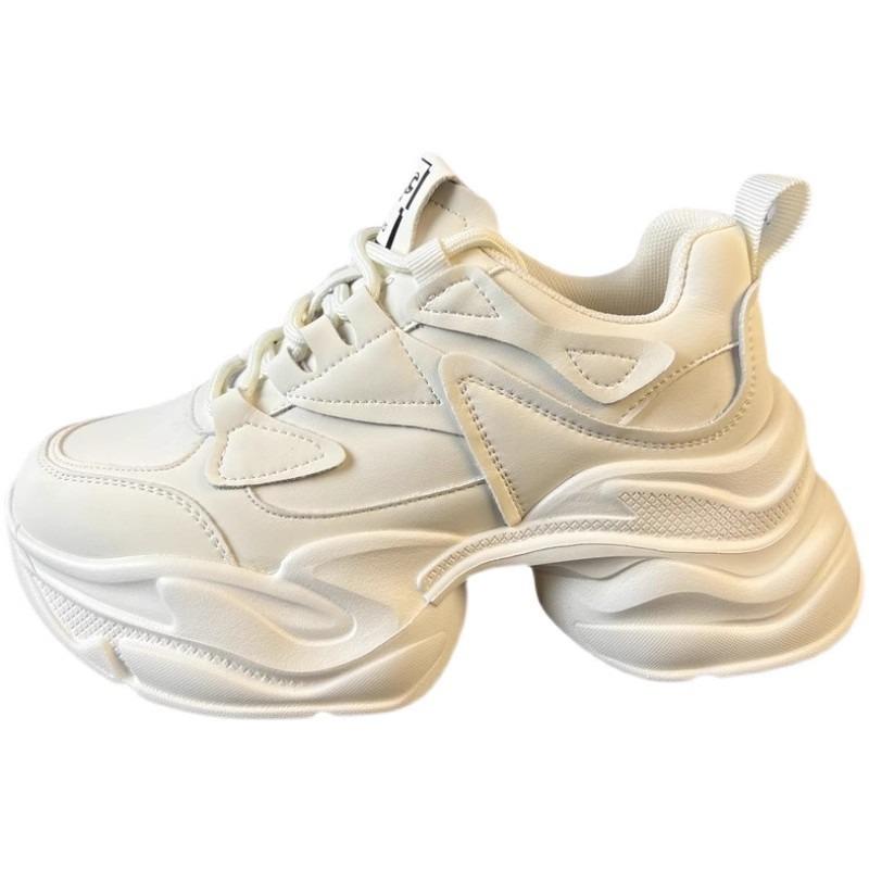 Thick-soled Heightening Small Women's Shoes Leather Dad Shoes Spring and Summer New Lightweight Casual Sports Shoes Women's