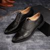 Fashion Luxury Genuine Leather Men's Oxford Dress Shoes Handmade Formal Lace-up Business Wedding Banquet Classic Men's Footwear