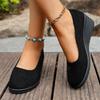 Fashion Comemore Spring Autumn Solid Colour Shallow Mouth Single Shoes for Women Casual Suede Soft Bottom Wedges Heel Women's Shoes