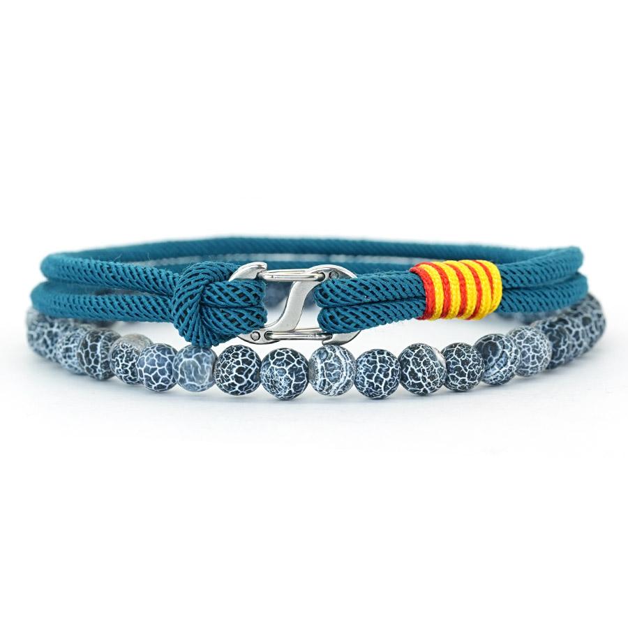 Stylish 2Pcs Men Bracelet Set 5 Colors Available Grade A 3mm String Skin Friendly Without Fading Sports Sweat Absorbent Braslet