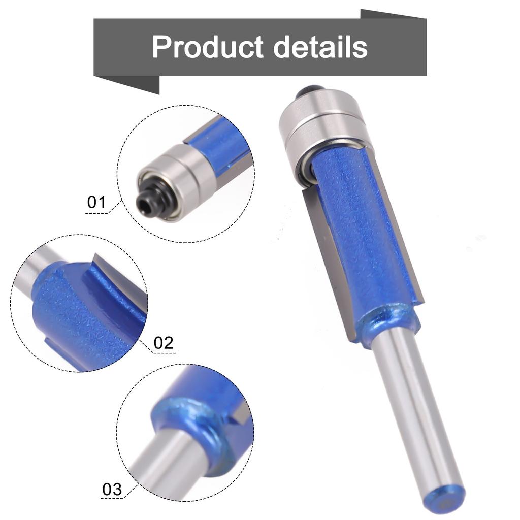 6 35mm Shank Router Bit Double Bearing Milling Cutter Anti Kickback Design High Hook Angles Industrial Quality