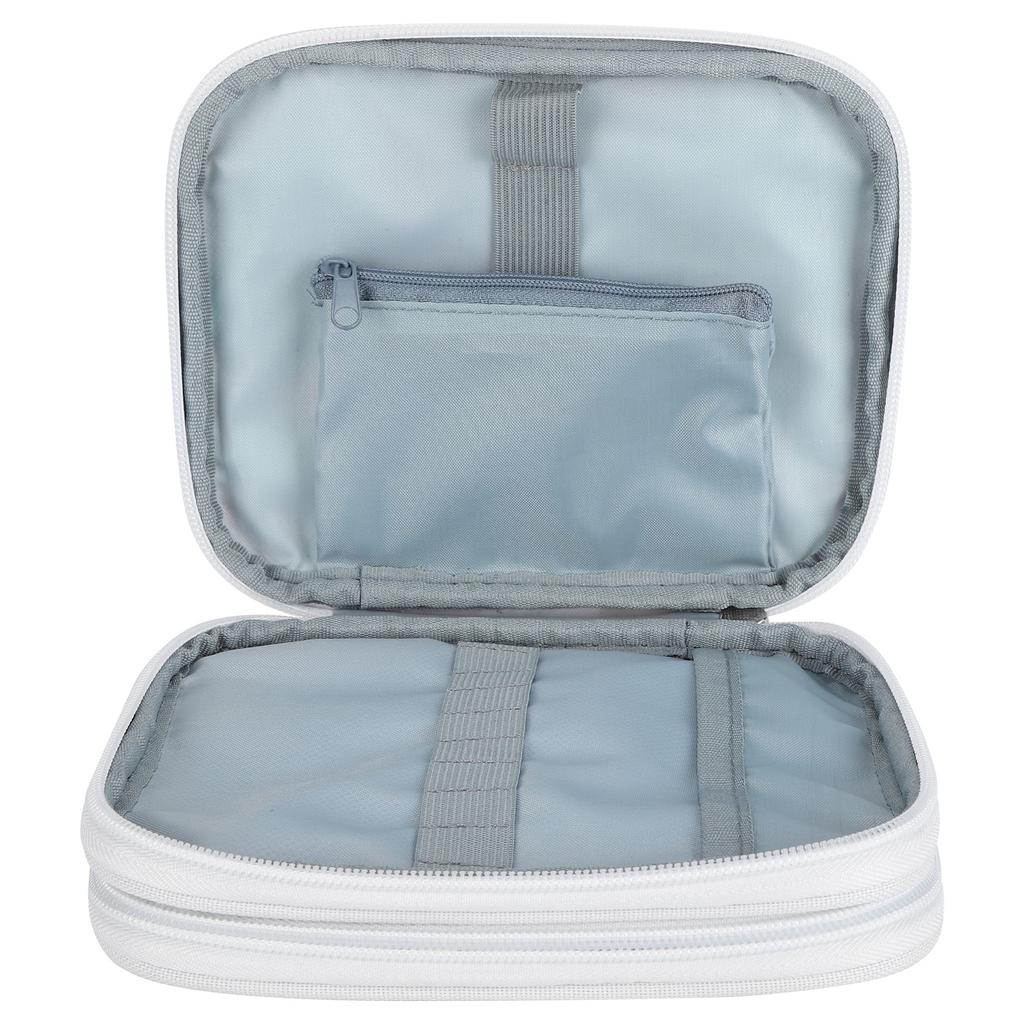 Knitting Tools Storage Case Double Layer Crochet Hook Zipper Bag with Mesh Pockets