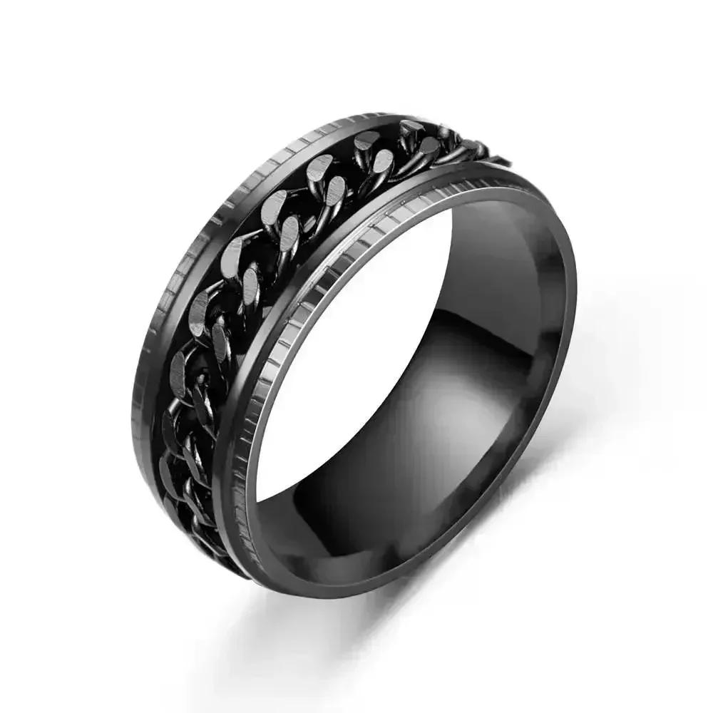 Anxiety Ring Fidget Spinner Rings for Women Stainless Steel Rings Fidgets Rotate Freely Anti Stress Accessories Men's Jewelry