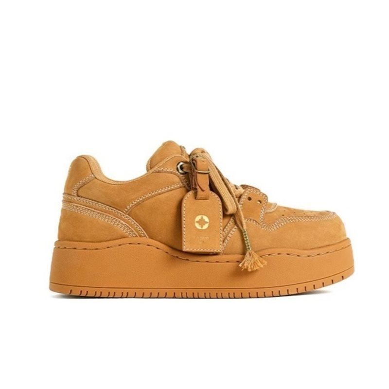Wasteland wind autumn and winter new board shoes niche couple bread women's thick-soled heightening sports and leisure sports shoes