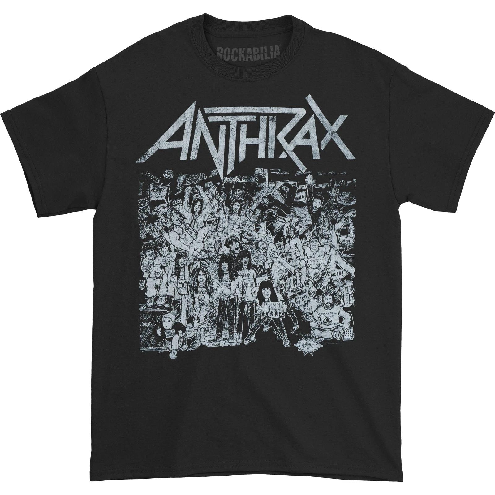 Men s Anthrax No Frills T-shirt Medium Black XXXL