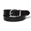 Halden Circle Buckle Cowhide Leather Belt (T028_black)