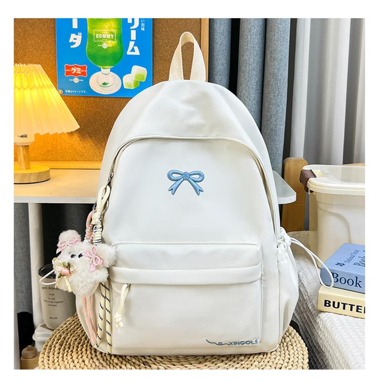 Schoolbag Japanese Ins Solid Color Simple Small Backpack, High Value Campus Light Junior High School Student Schoolbag Commuting Backpack