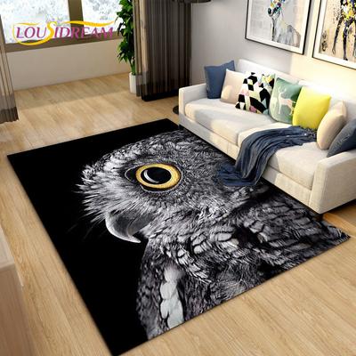 Alfombra grande con diseño de búho de dibujos animados, alfombra para sala de estar, dormitorio, sofá, felpudo, decoración de cocina, alfombra antideslizante para juegos de niños