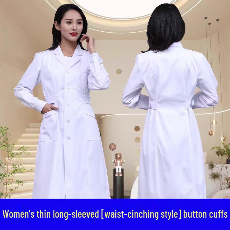 Unisex Short & Long Sleeve White Lab Coat for Medical Professionals and Students – Ideal for Autumn and Winter