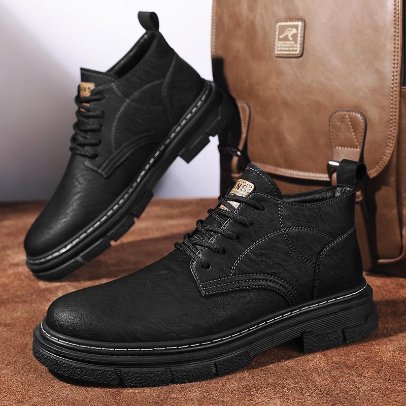 Mode Rutschfeste Freizeitspaziergang Herren Basic Stiefel Heißer Verkauf Schnürstiefeletten Allround Outdoor Wanderschuhe Hoher Schaft Herren Business Botas