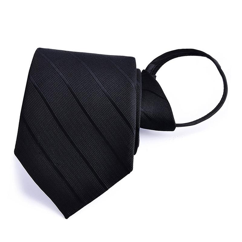 Elegant 8Cm Lazy Ties Blue Black Red Striped Men Shirt Business Dress Zipper Tie Neckties Accessories Wedding Groom