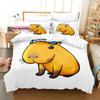 Top Capybaras Bedding Set Single Twin Full Queen King Size Bed Set Aldult Kid Bedroom Duvetcover Sets 3D Anime Bed Sheet Set