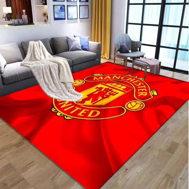 Manchester Football Pattern Rug, Indoor/Outdoor Mat, for Picnic, Gameroom, Bedroom, Office, Living Room, Home Decor Carpet, Birthday Gift