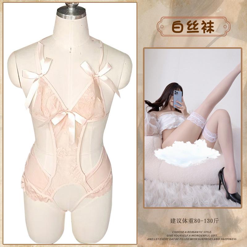 Sex underwear pure desire purple lace onesie sexy open crotch free temptation sex uniform