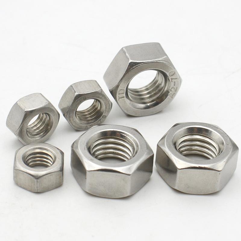 

304 Stainless Steel 1/2/5/10/20/25/50 pcs M1 M1.2 M1.4 M1.6 M2 M2.5 M3 M3.5 M4 M5 M6 M8 M10-M36 Hex Hexagon Nuts DIN934 Metric M2 x 50pcs