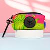 Colorful Patterned Dog Poop Bag Holder with Leash & Belt Clip - Durable Polyester, Hands-Free Convenience for Dog Walks, Random Designs