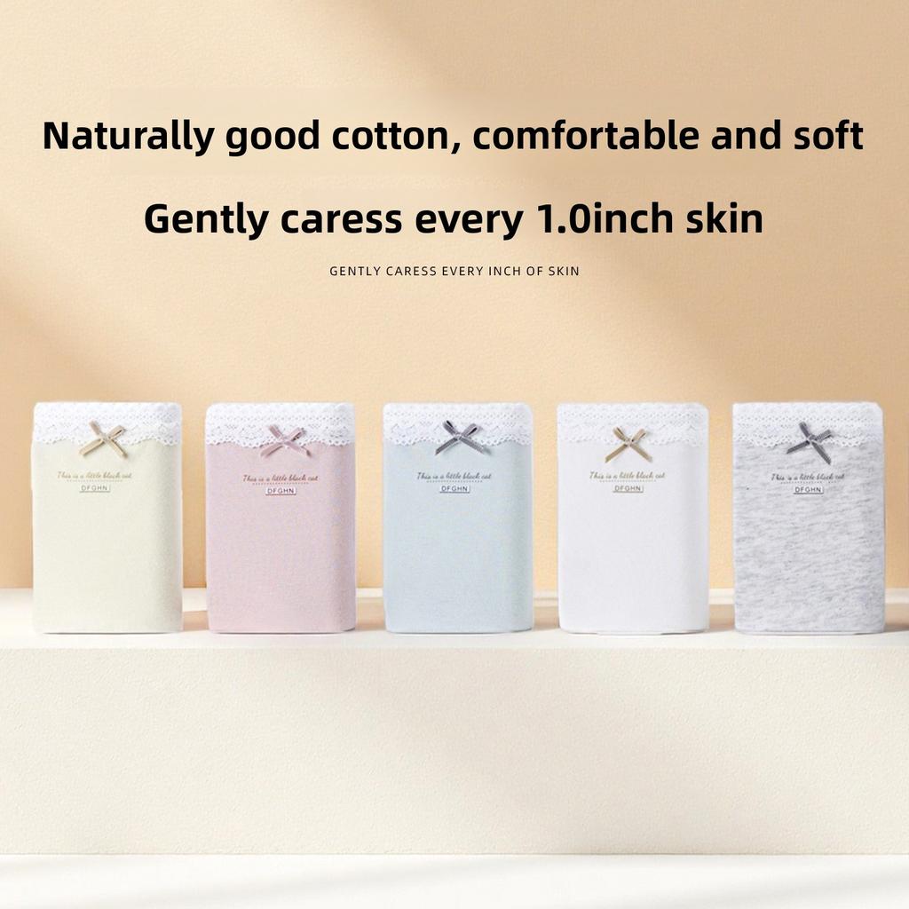 Women's Spring and Autumn Cotton 10A Antibacterial Extended Cotton Crotch Middle Waist Triangle Briefs