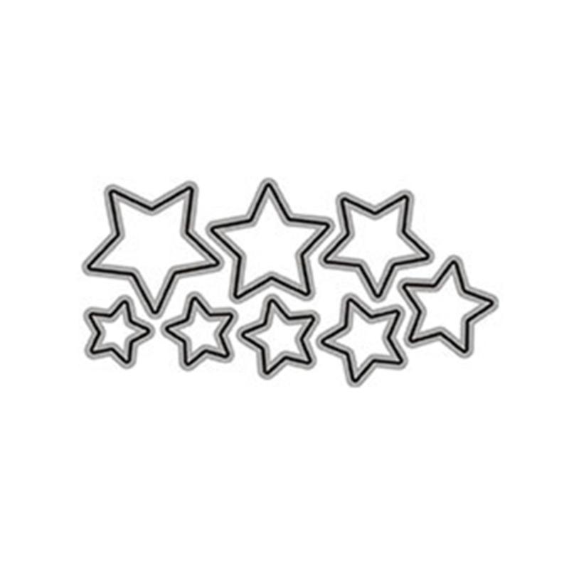 Twinkle Star-Металлический Вырубной Пятиконечный Звезда-Вырубные Штампы Трафарет для Тиснения-для DIY Изготовления Открыток Скрапбукинга Альбома-Декор 1