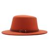Autumn and winter new British men's top hat, flat-top woolen hat, European and American jazz hat, big-brimmed women's hat