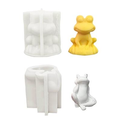 Clay Silicone Moulds 3D Frogs Candle Molds Lovely Animal Plasters Molds Epoxy Resin Molds for Soap Fondant Making