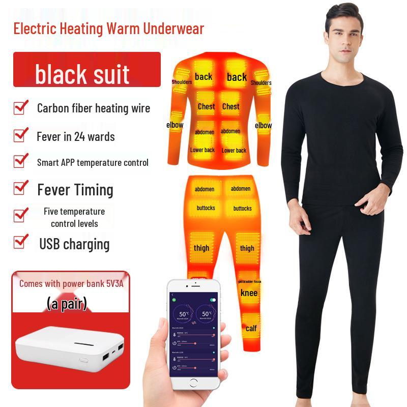 Winter Graphen USB Beheiztes Unterwäsche-Set für Herren & Damen: Intelligente elektrische Wärmekleidung