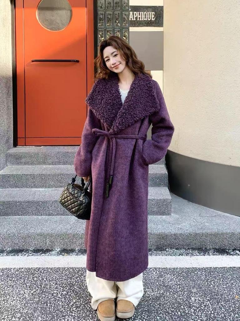 Korean High-End Wool Coat: Autumn/Winter Waist-Cinched for Gentle, Loose Comfort