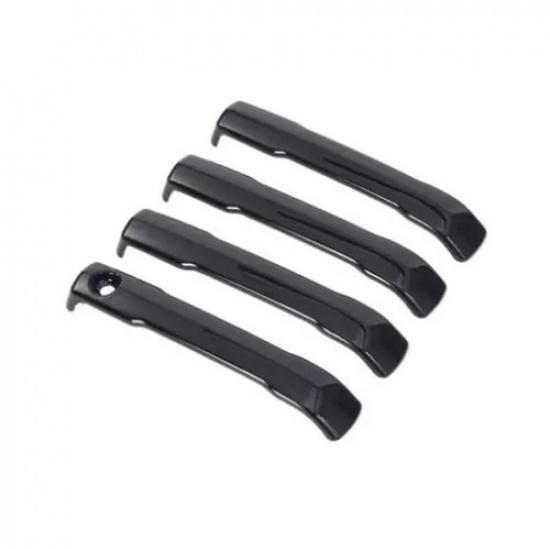 4x Exterior Bright Black Car Door Handles Trim Cover Fits 2024 Toyota Tacoma 4dr