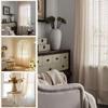 Boho Sheer Lace Curtains with Tassels Vintage Crochet Hollow Out Rod Pocket Window Drapes for Farmhouse Bedroom Living Room