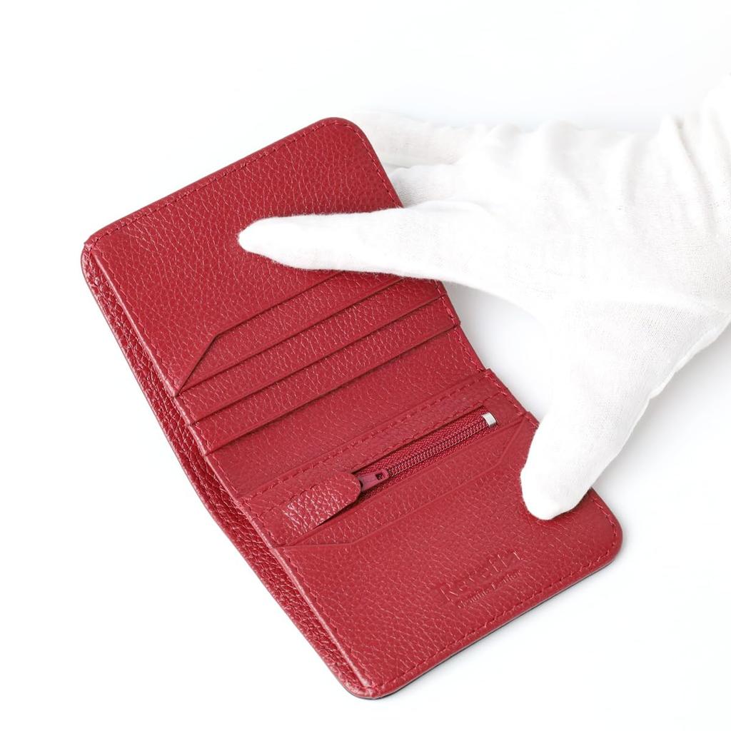 [Revetta] Stingray Leather Bi-fold Wallet, Galusha, Black/Red, Caviar Finish, Men's Genuine Leather [253stw-1]