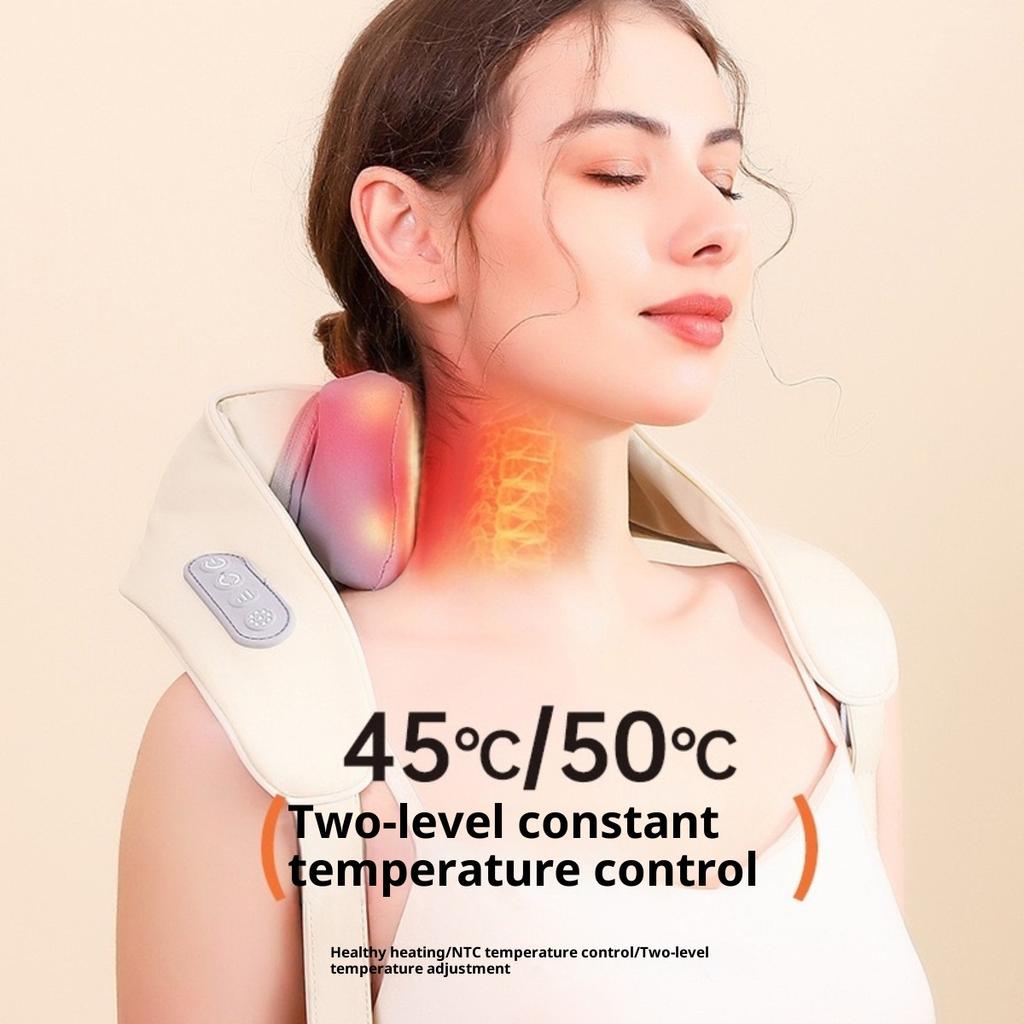 trapezius muscle massager Cervical spine massager Fully automatic dredging for the waist and back massage shawl Constant temperature adjustment
