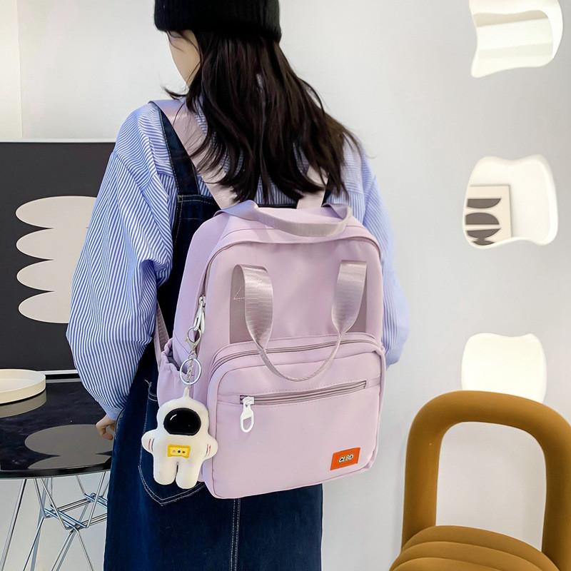 Unisex Primary School Student Backpack Waterproof Handbag With Colorful Patchwork Design