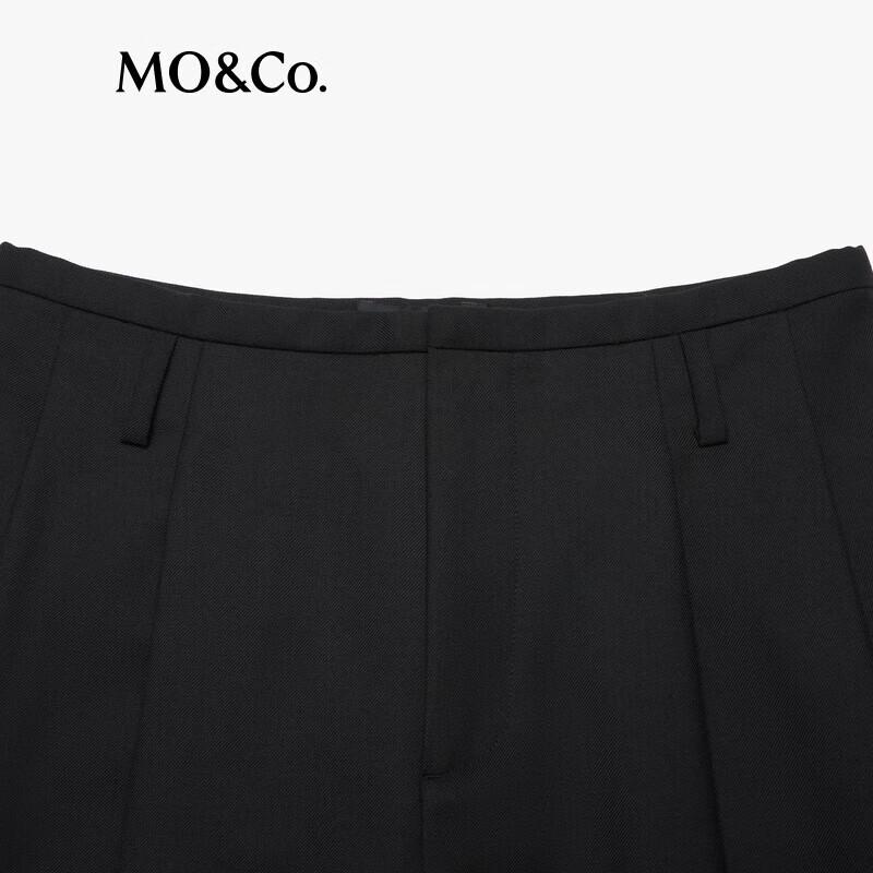 MO&Co. Women's Merino Wool Blend Wide-Leg Pleated Pants