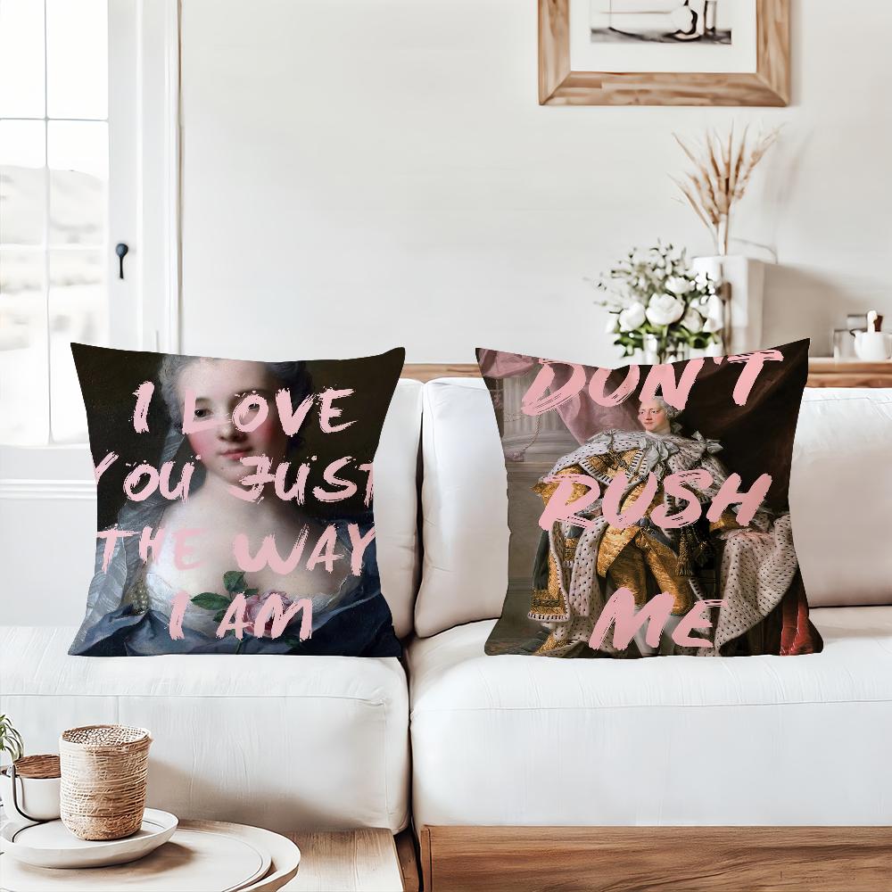 Pillow Case Portrait Feminist Office Cushions Lyrics Suitable For Sofa Funny Car Decorative Cushion Cover