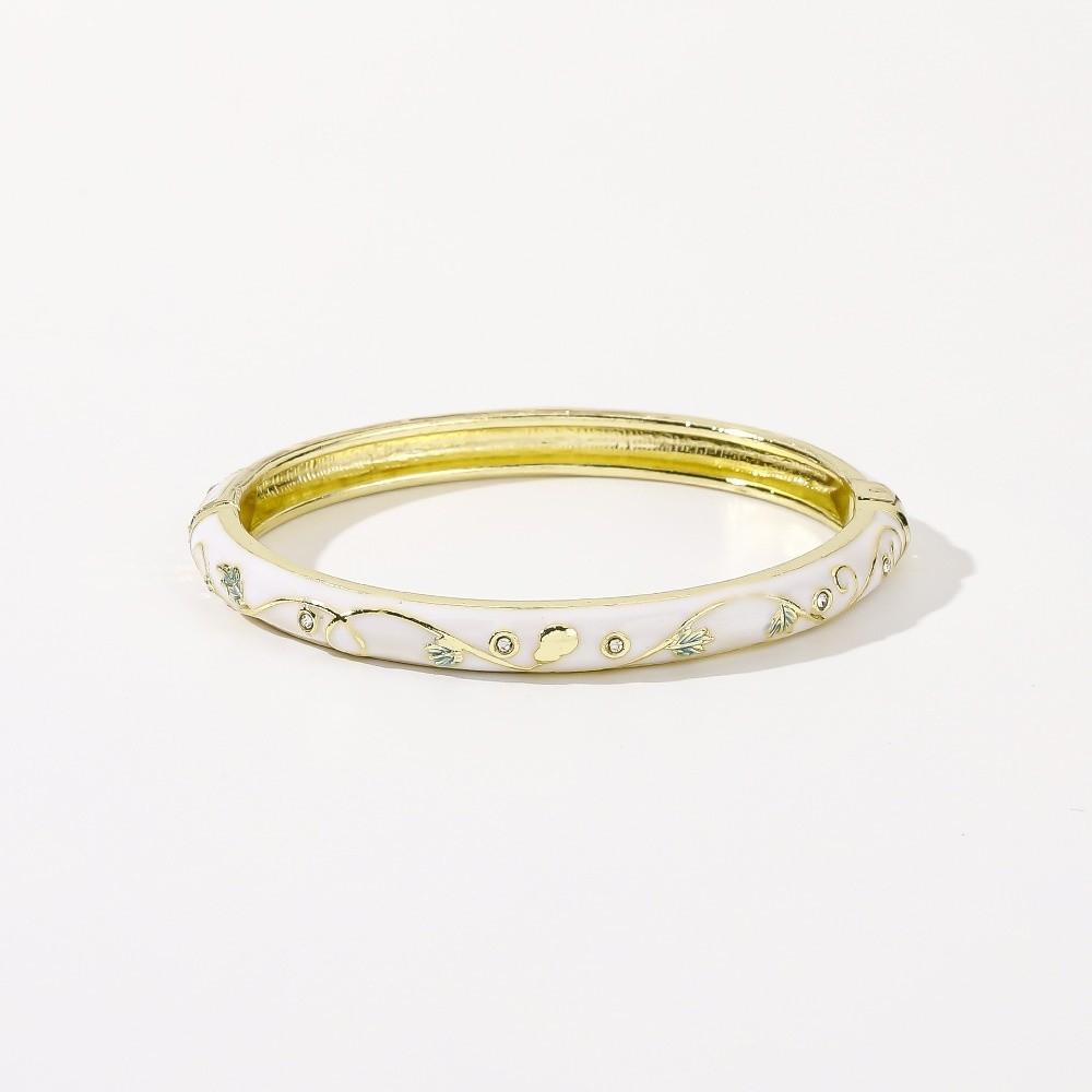 Enamel Vintage Cloisonne Bangle Traditional Chinese Chinese Flower Bangle Ethnic Classic Women's Hand Bracelet Jewelry Gifts