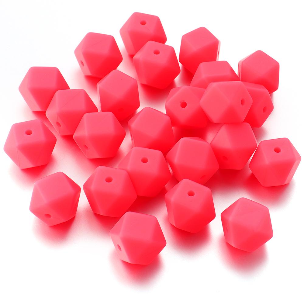 10pcs 19x14mm Hexagon Silicone Beads For Jewelry Making DIY Handmade Necklace Bracelets Phone Key Chain Decoration Accessories