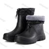 Herren Schneestiefel Warm Wasserdicht Regenstiefel Plüsch Rutschfest EVA Bequem Winter Outdoor Küche Arbeitskleidung Verschleißfest Herrenschuhe