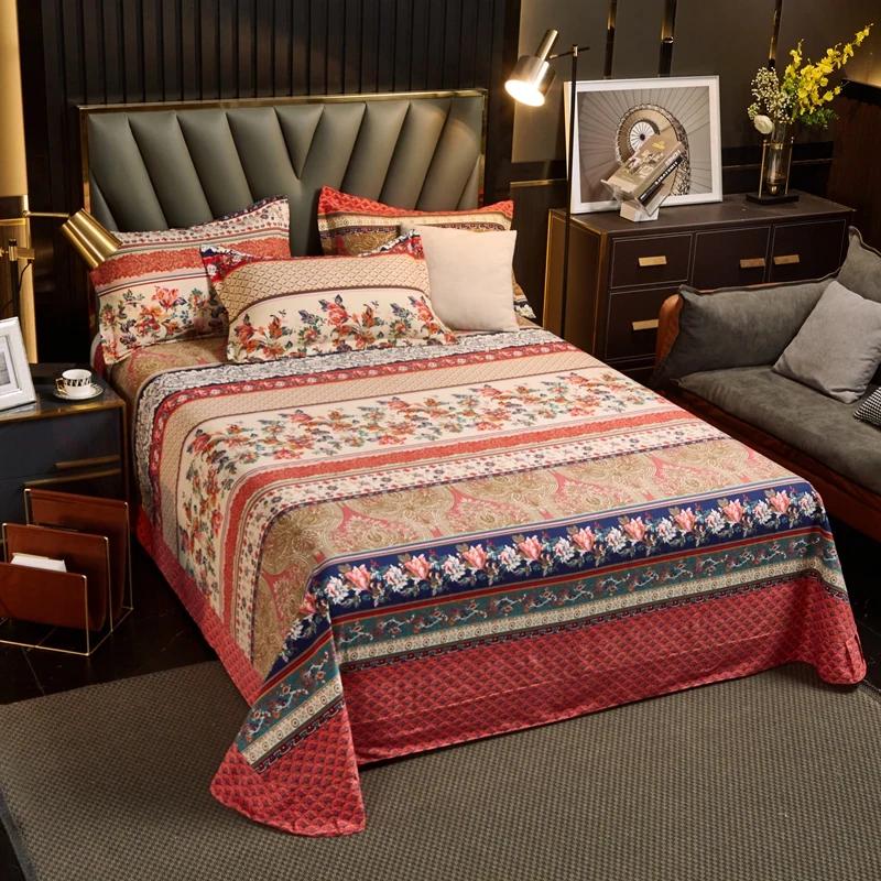 

Комплект постельного белья в винтажном этническом стиле из 3 предметов, 100% хлопок, роскошное покрывало, наволочки, всесезонный универсальный комплект постельного белья для спальни 180x240cm 3Pcs