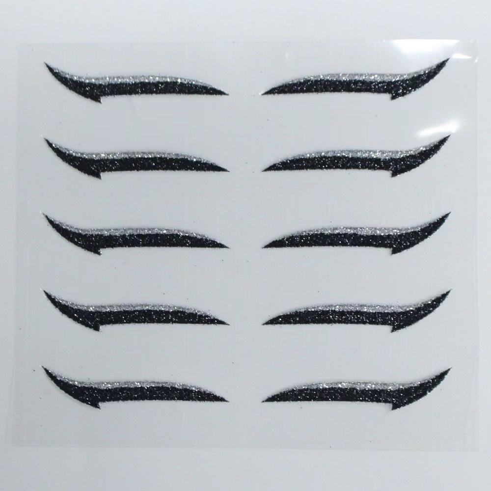 

5 пар/6 пар, поддельная блестящая подводка для глаз, самоклеящаяся наклейка для вечерние макияжа, подводка для глаз, волшебная лента для двойного века, косметические инструменты для макияжа кошачьего глаза 5pairs