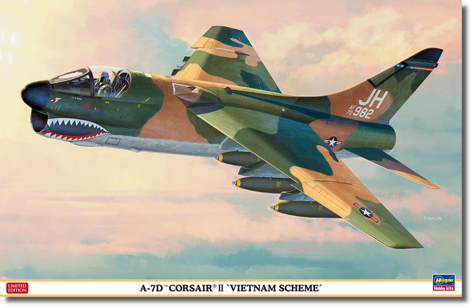 

Hasegawa scale American Corsair II Vietnam Camouflage Plastic Model Kit 07539 1/48 A-7D (Airplane)