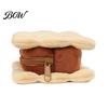 Unique Biscuit Design Pencil Pouch Cookie Shape Plush Stationery Bag, Soft Stuffed Back to School Gift for Kids Case, Large Capacity Cosmetic