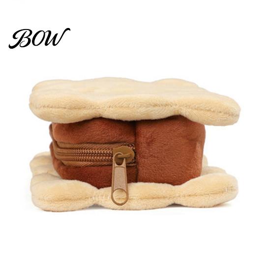 Unique Biscuit Design Pencil Pouch Cookie Shape Plush Stationery Bag, Soft Stuffed Back to School Gift for Kids Case, Large Capacity Cosmetic