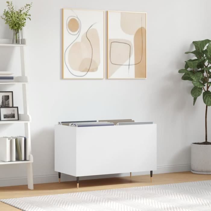 VidaXL Record Cabinet White 74.5x38x48 Cm Engineered Wood 831716