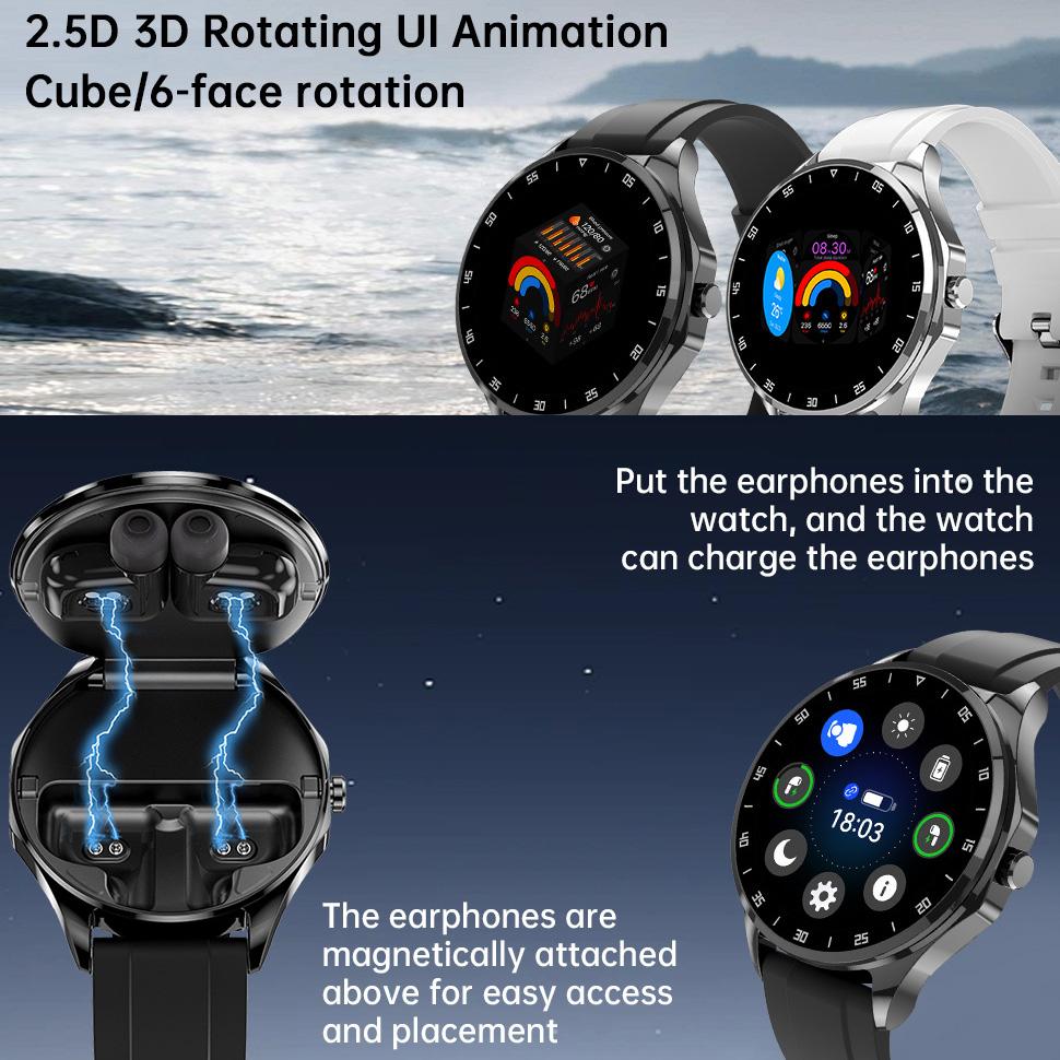 X20 Smartwatches Smart Bluetooth Music Call Bracelet 2-in-1 TWS Earphones Heart Rate Music Sports Watch