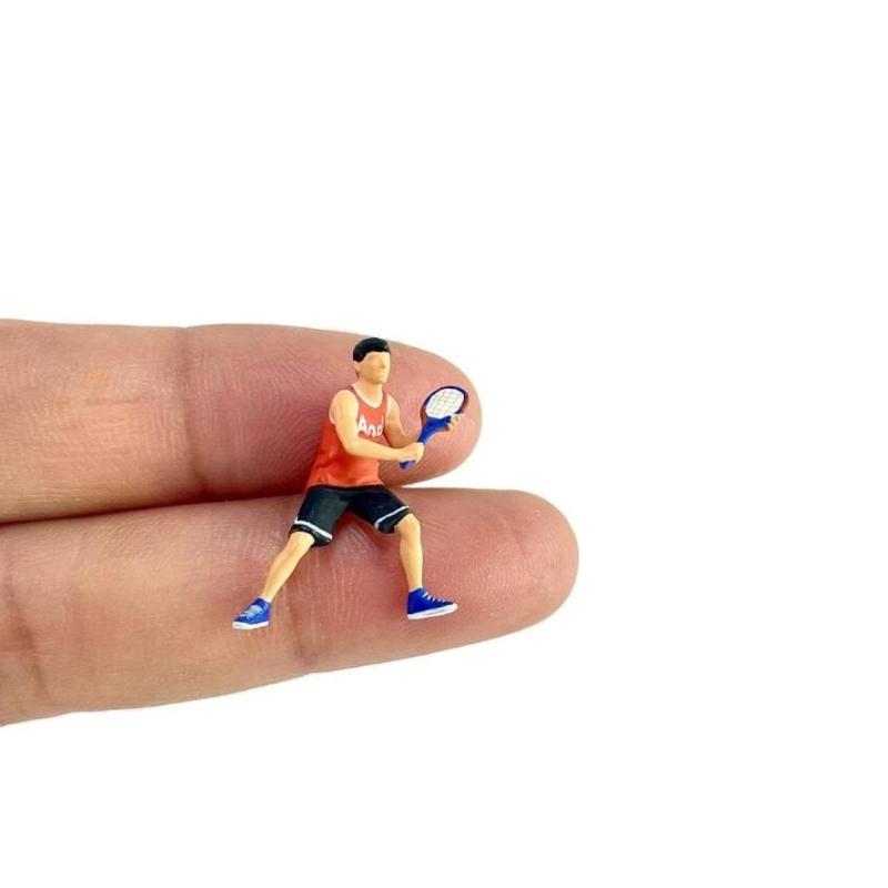 Realistic Tennis Player Figure Model for Architectural Displays Dioramas Props 1:64 Scale Hand Painted Miniature Figures
