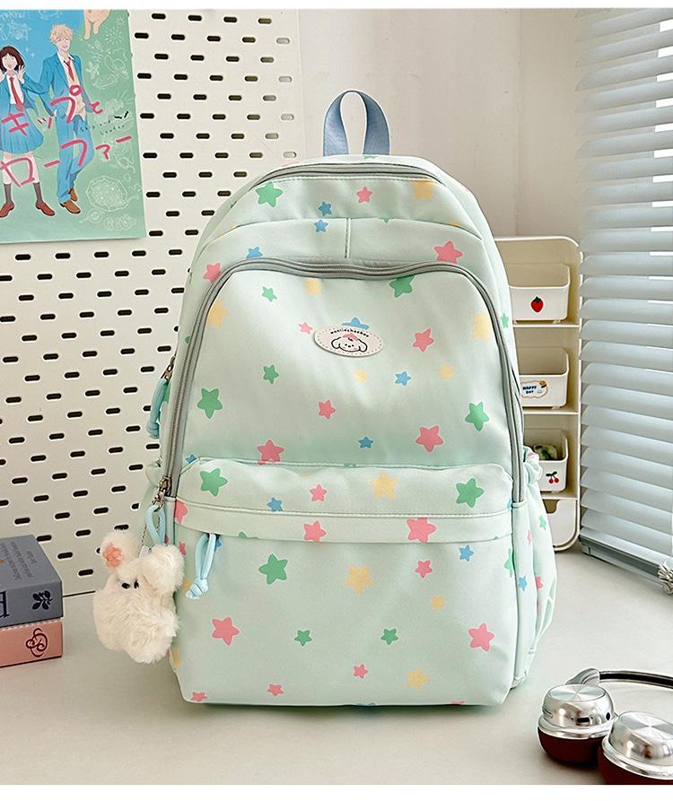 Schoolbag High Value and Lightweight Ins Harajuku Little Star Printed Schoolbag Japanese Ins Sweet Soft Sister Travel Cute Backpack